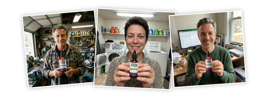 Customer photographs with SodaFit bottles